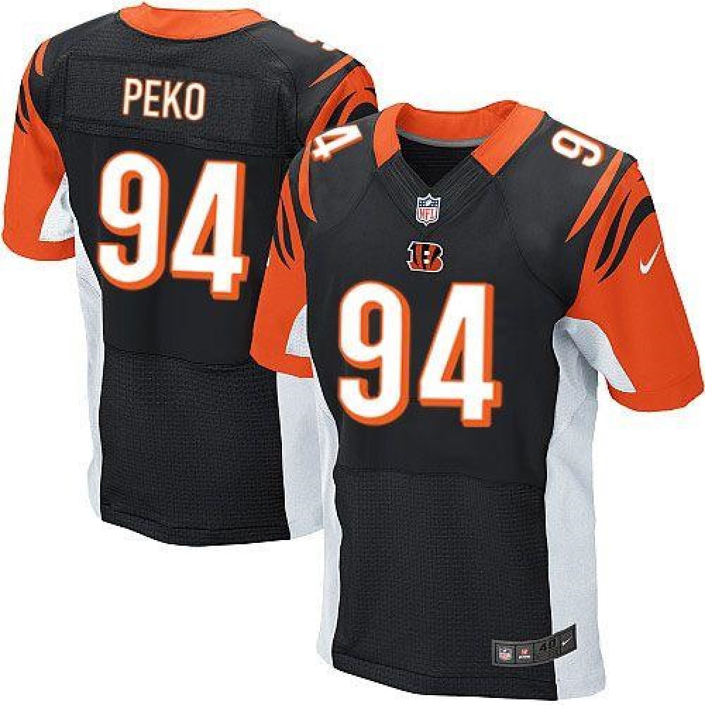 Bengals #94 Domata Peko Black Team Color Men's Stitched NFL Elite Jersey