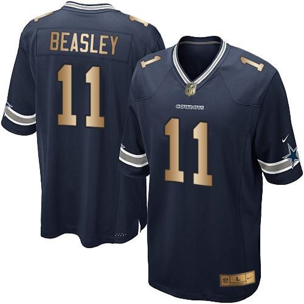 Cowboys #11 Cole Beasley Navy Blue Team Color Youth Stitched NFL Elite Gold Jersey