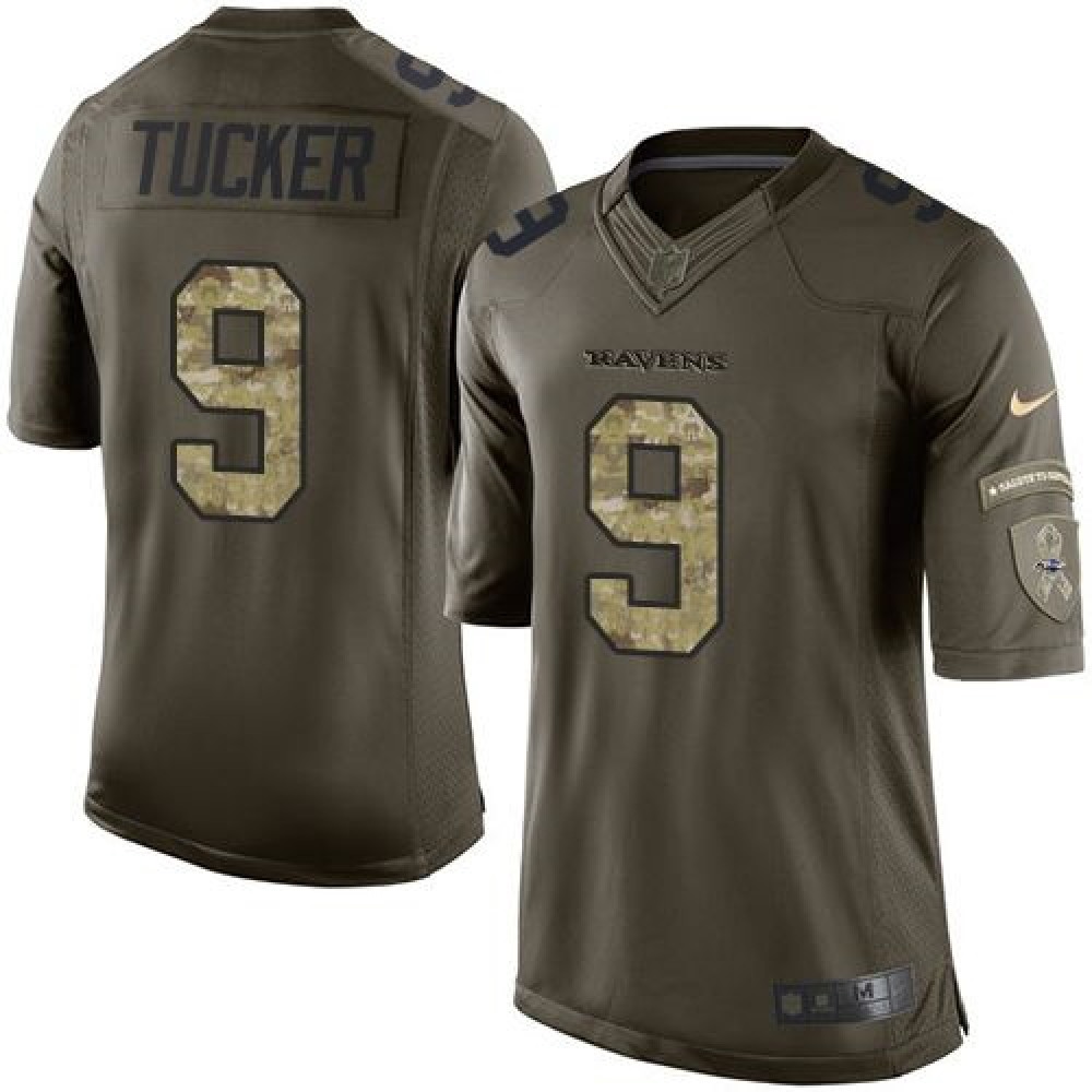 Ravens #9 Justin Tucker Green Men's Stitched NFL Limited Salute to Service Jersey