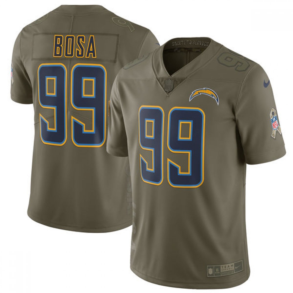 Men'sLos Angeles Chargers #99 Joey Bosa Olive Salute To Service Limited Stitched NFL Jersey