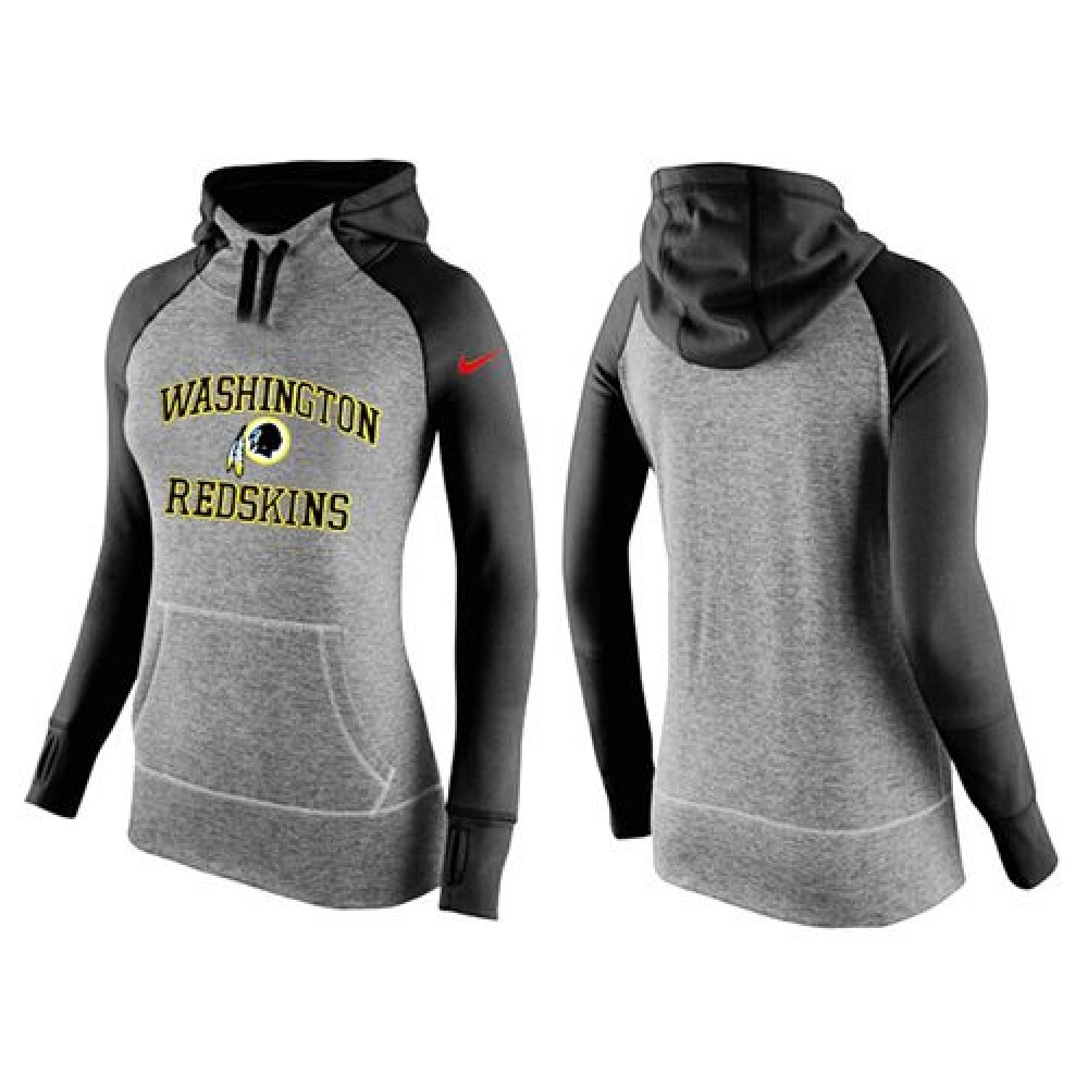 Women'sWashington Redskins Performance Hoodie Grey & Black_2