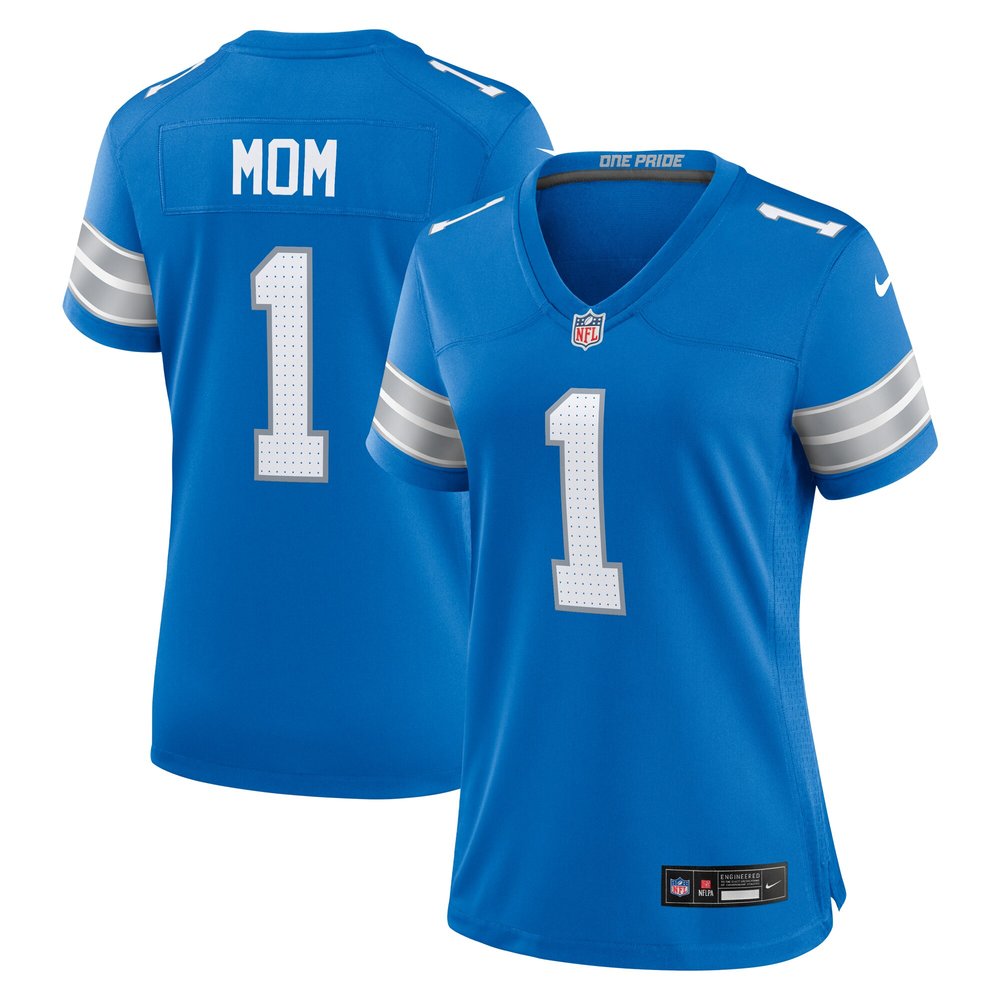 Men's Detroit Lions Number 1 MomBlue Game Jersey