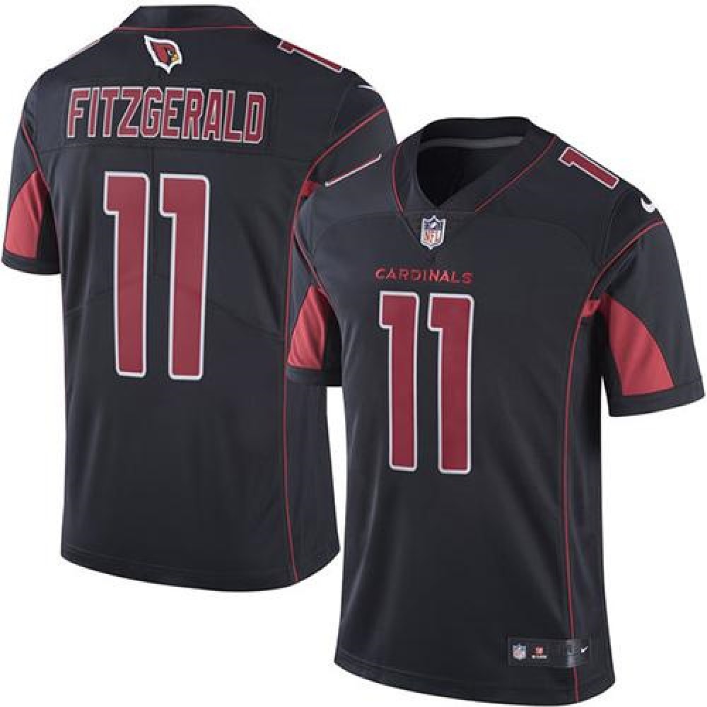 Cardinals #11 Larry Fitzgerald Black Men's Stitched NFL Limited Rush Jersey
