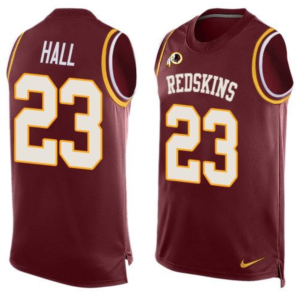 Redskins #23 DeAngelo Hall Burgundy Red Team Color Men's Stitched NFL Limited Tank Top Jersey