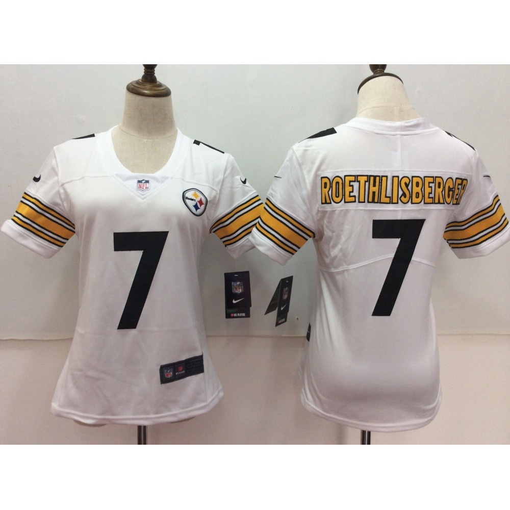 Women'sPittsburgh Steelers #7 Ben Roethlisberger White Untouchable Limited Stitched NFL Jersey
