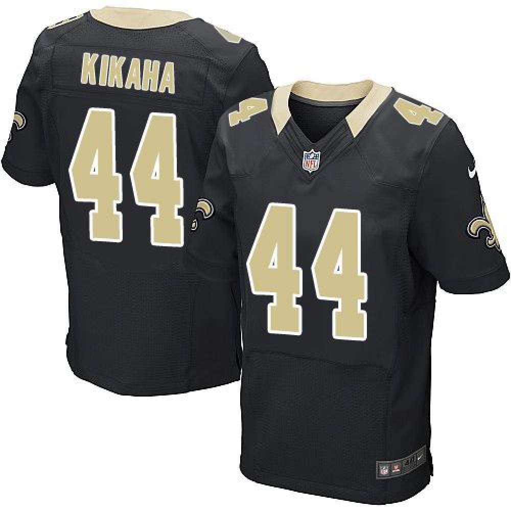 Saints #44 Hau'oli Kikaha Black Team Color Men's Stitched NFL Elite Jersey