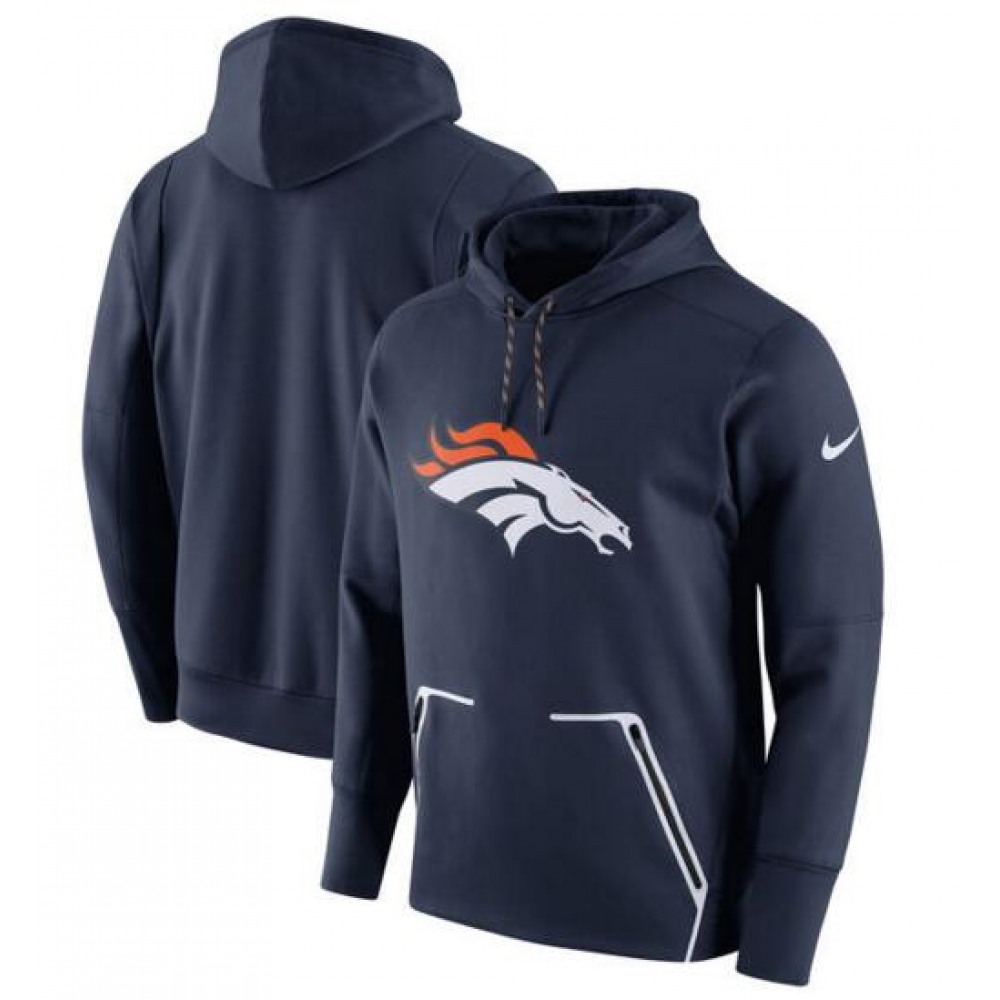 Men'sDenver Broncos Navy Champ Drive Vapor Speed Pullover Hoodie