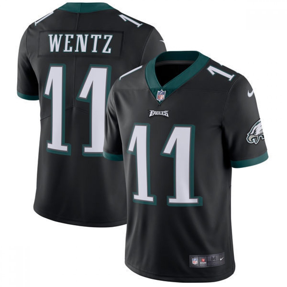 Youth Philadelphia Eagles #11 Carson WentzBlack Vapor Untouchable Limited Stitched NFL Jersey