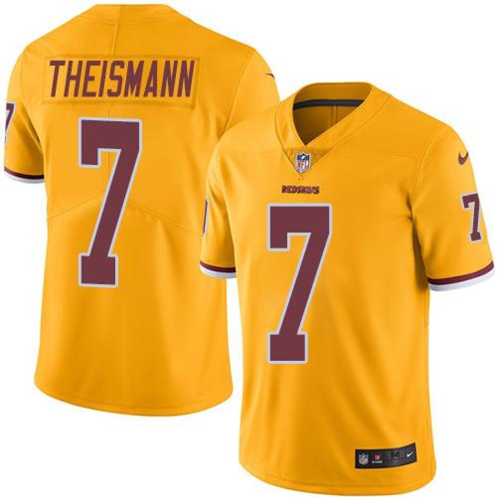 Redskins #7 Joe Theismann Gold Men's Stitched NFL Limited Rush Jersey