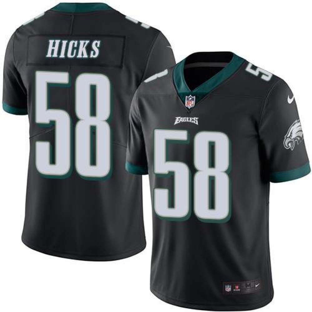 Eagles #58 Jordan Hicks Black Men's Stitched NFL Limited Rush Jersey