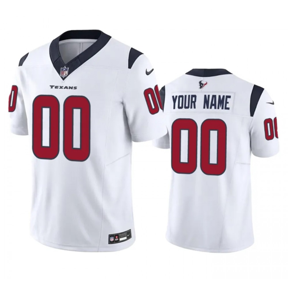 Men's Houston Texans Active Player Custom White 2023 F.U.S.E Vapor Untouchable Stitched Football Jersey