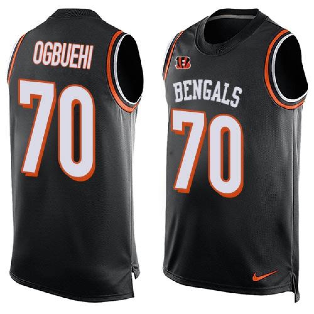 Bengals #70 Cedric Ogbuehi Black Team Color Men's Stitched NFL Limited Tank Top Jersey