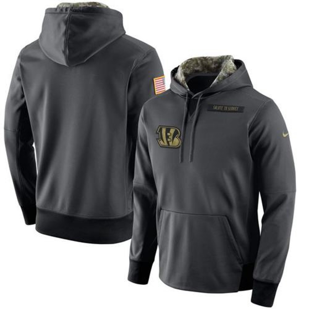 Men's Cincinnati BengalsAnthracite Salute to Service Player Performance Hoodie