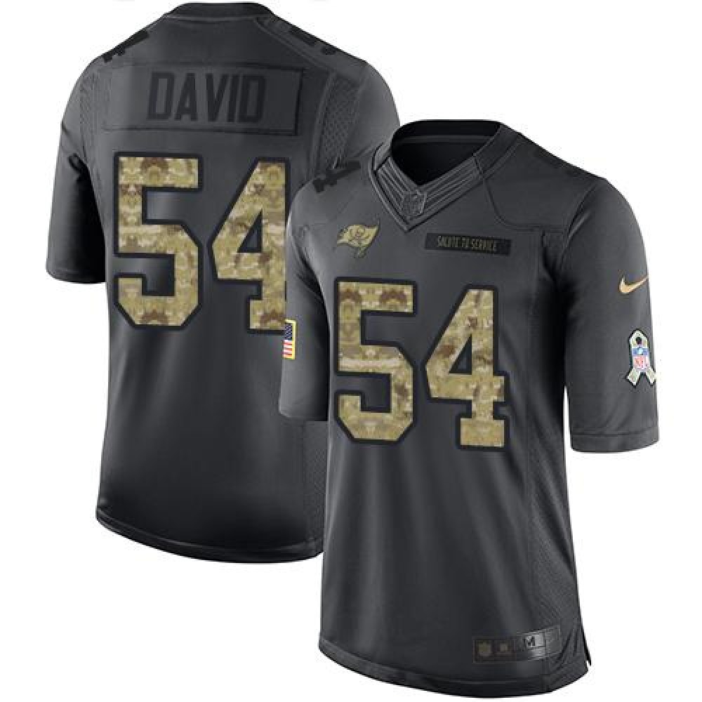 Buccaneers #54 Lavonte David Black Youth Stitched NFL Limited 2016 Salute to Service Jersey