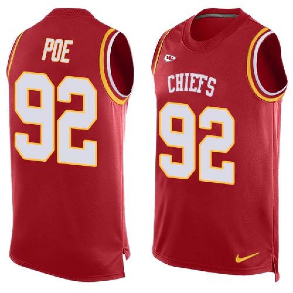 Chiefs #92 Dontari Poe Red Team Color Men's Stitched NFL Limited Tank Top Jersey