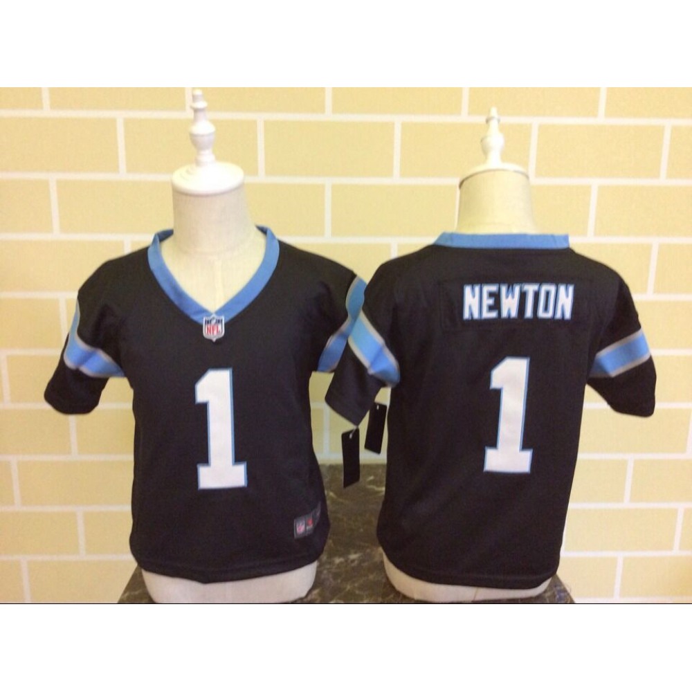 ToddlerCarolina Panthers #1 Cam Newton Black Stitched NFL Jersey