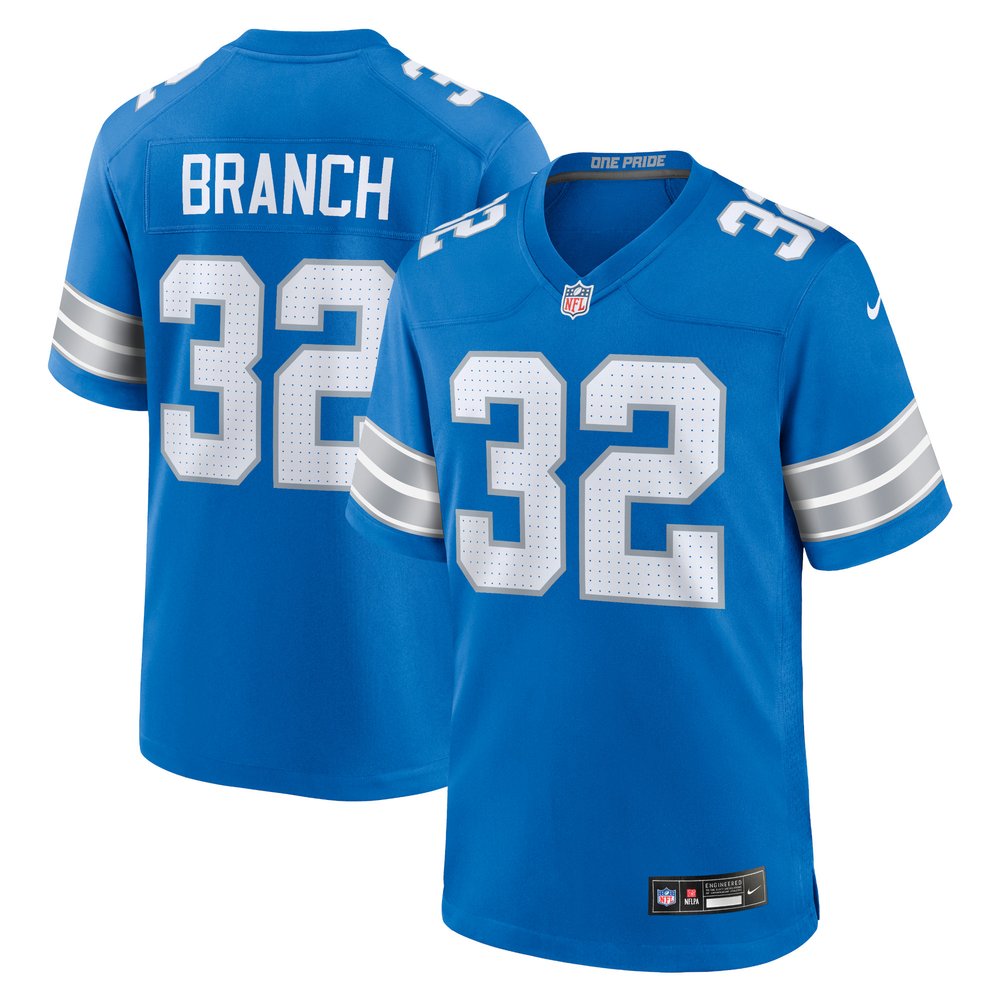 Men's Detroit Lions Brian BranchBlue Game Jersey