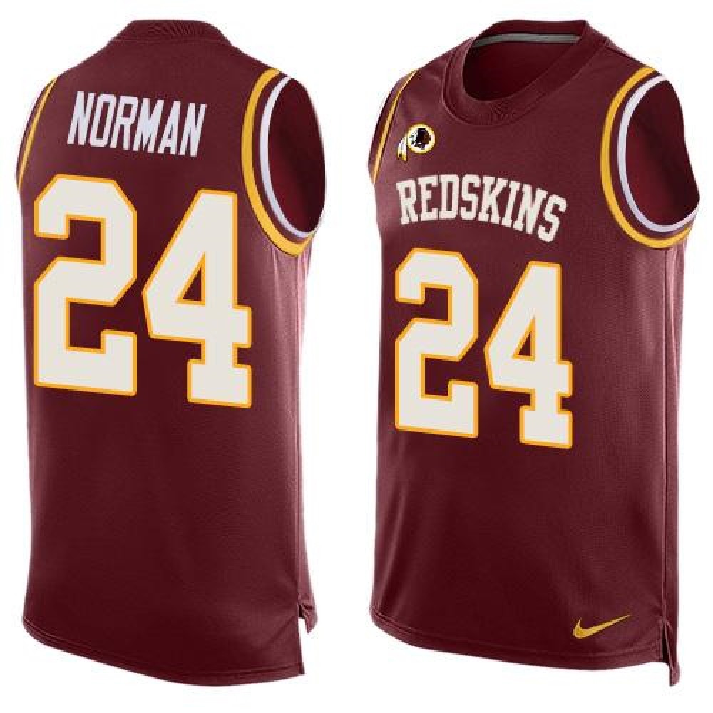 Redskins #24 Josh Norman Burgundy Red Team Color Men's Stitched NFL Limited Tank Top Jersey