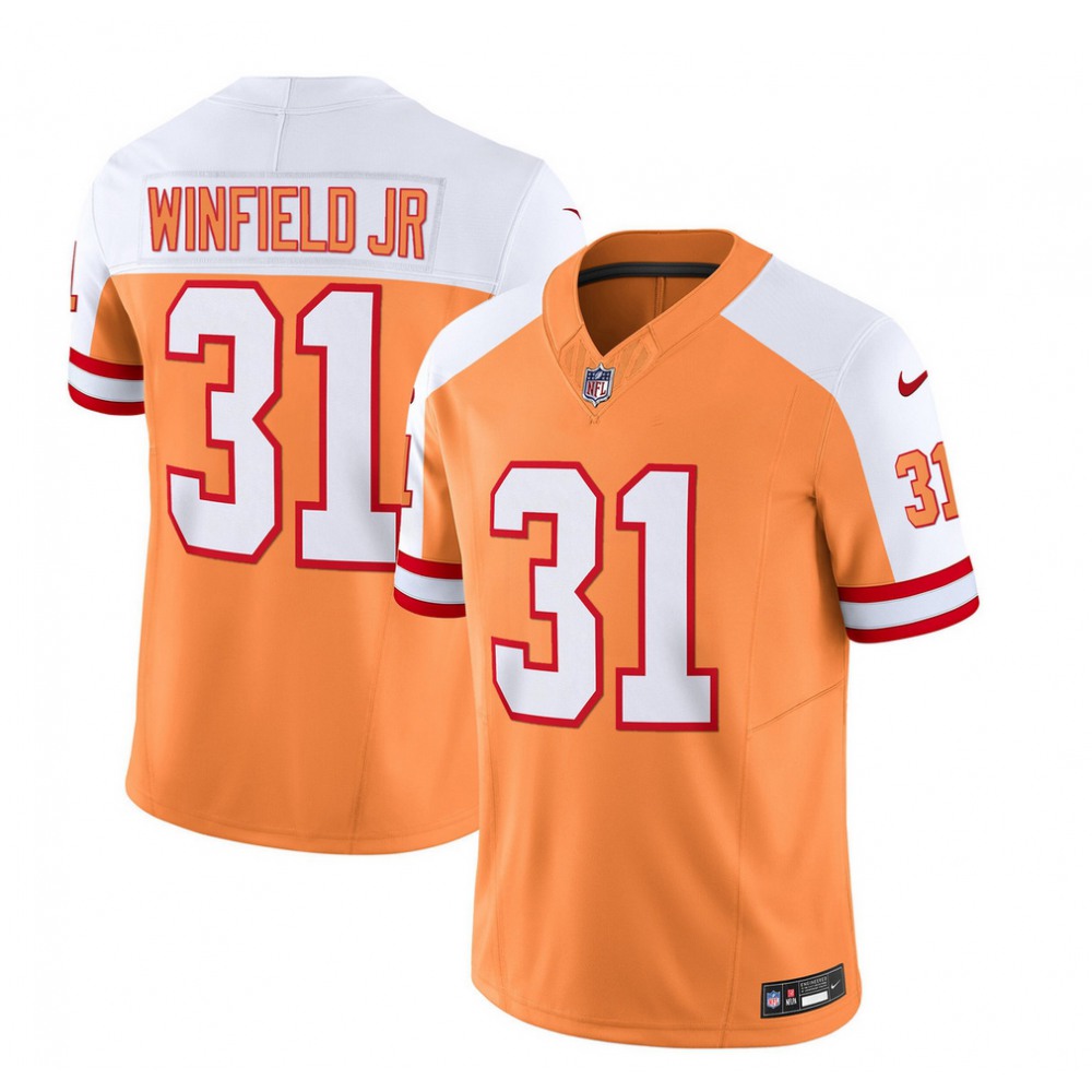 Men's Tampa Bay Buccaneers #31 Antoine Winfield Jr. 2023 F.U.S.E. White/OrangeThrowback Limited Stitched Jersey