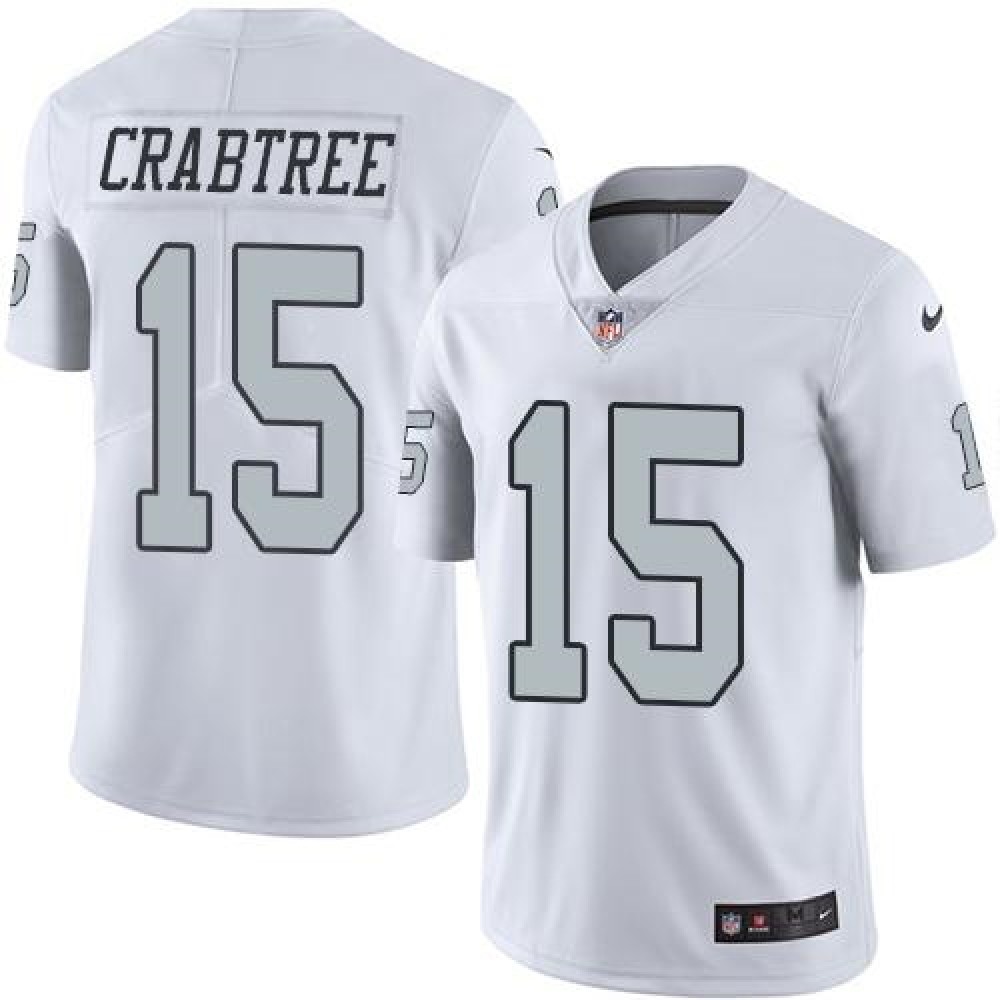 Raiders #15 Michael Crabtree White Youth Stitched NFL Limited Rush Jersey