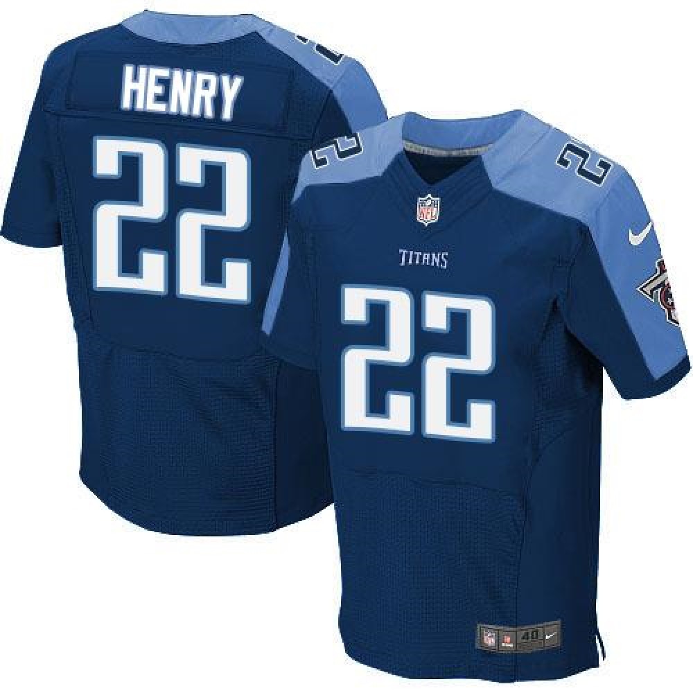 Titans #22 Derrick Henry Navy Blue Alternate Men's Stitched NFL Elite Jersey