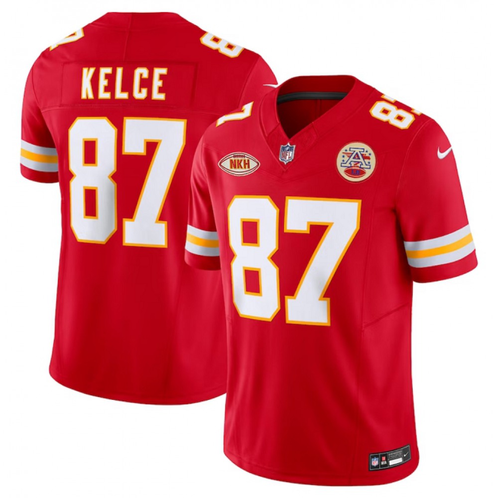 Men's Kansas City Chiefs #87 Travis Kelce Red 2023 F.U.S.E. With 