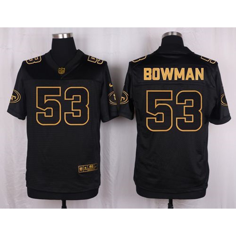 49ers #53 NaVorro Bowman Black Men's Stitched NFL Elite Pro Line Gold Collection Jersey