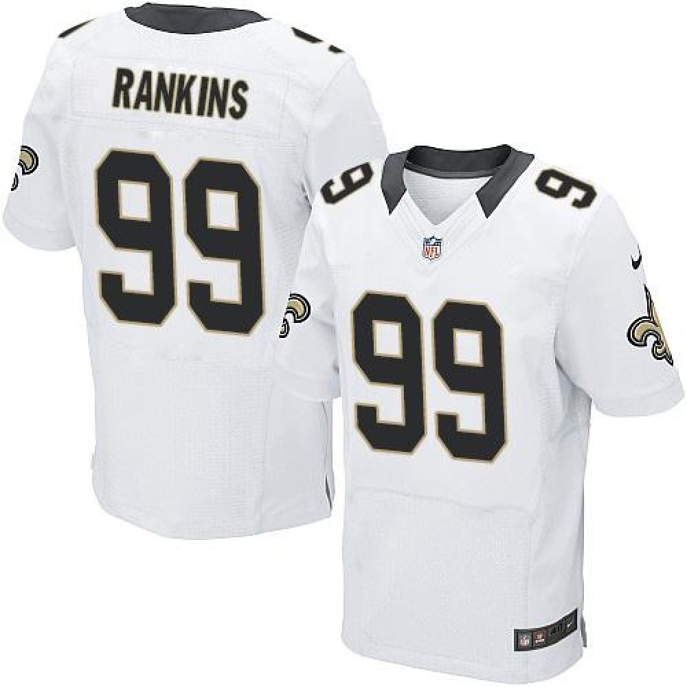 Saints #99 Sheldon Rankins White Men's Stitched NFL Elite Jersey
