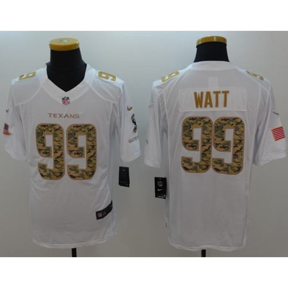 Texans #99 J.J. Watt White Men's Stitched NFL Limited Salute to Service Jersey