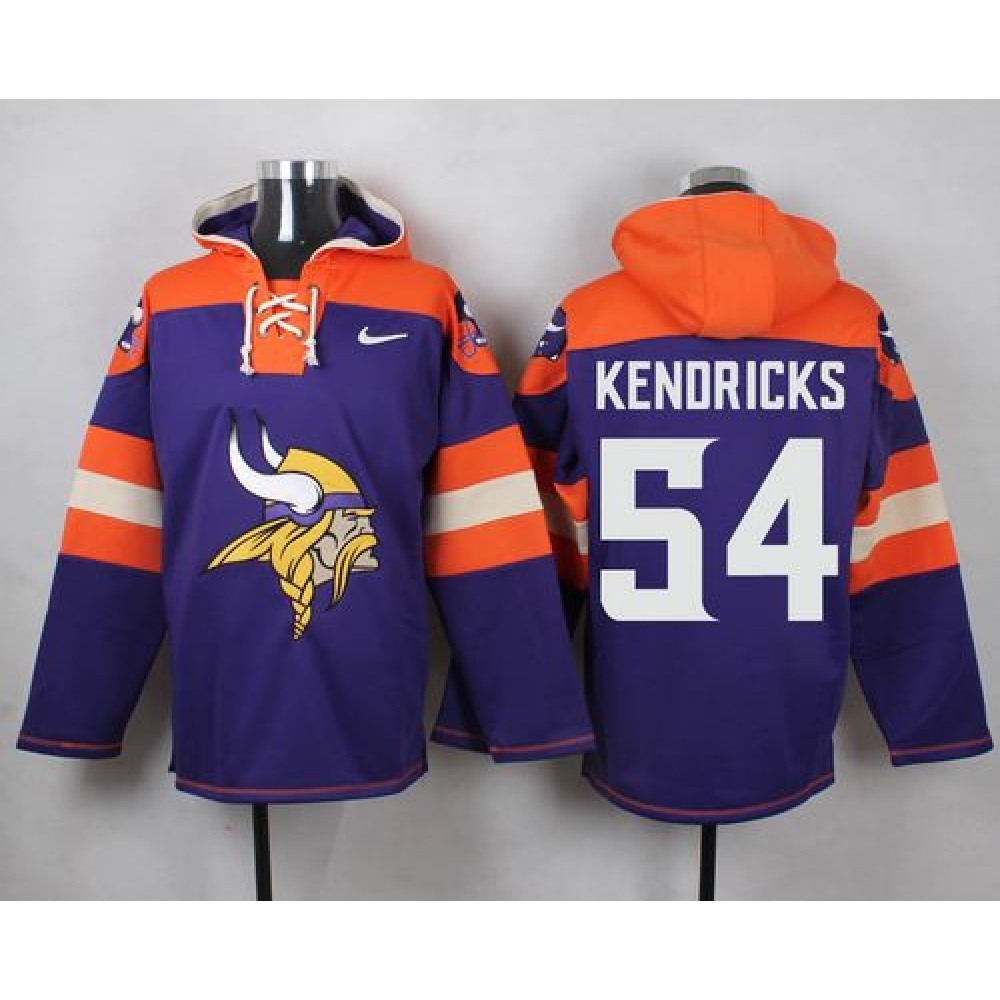Vikings #54 Eric Kendricks Purple Player Pullover NFL Hoodie