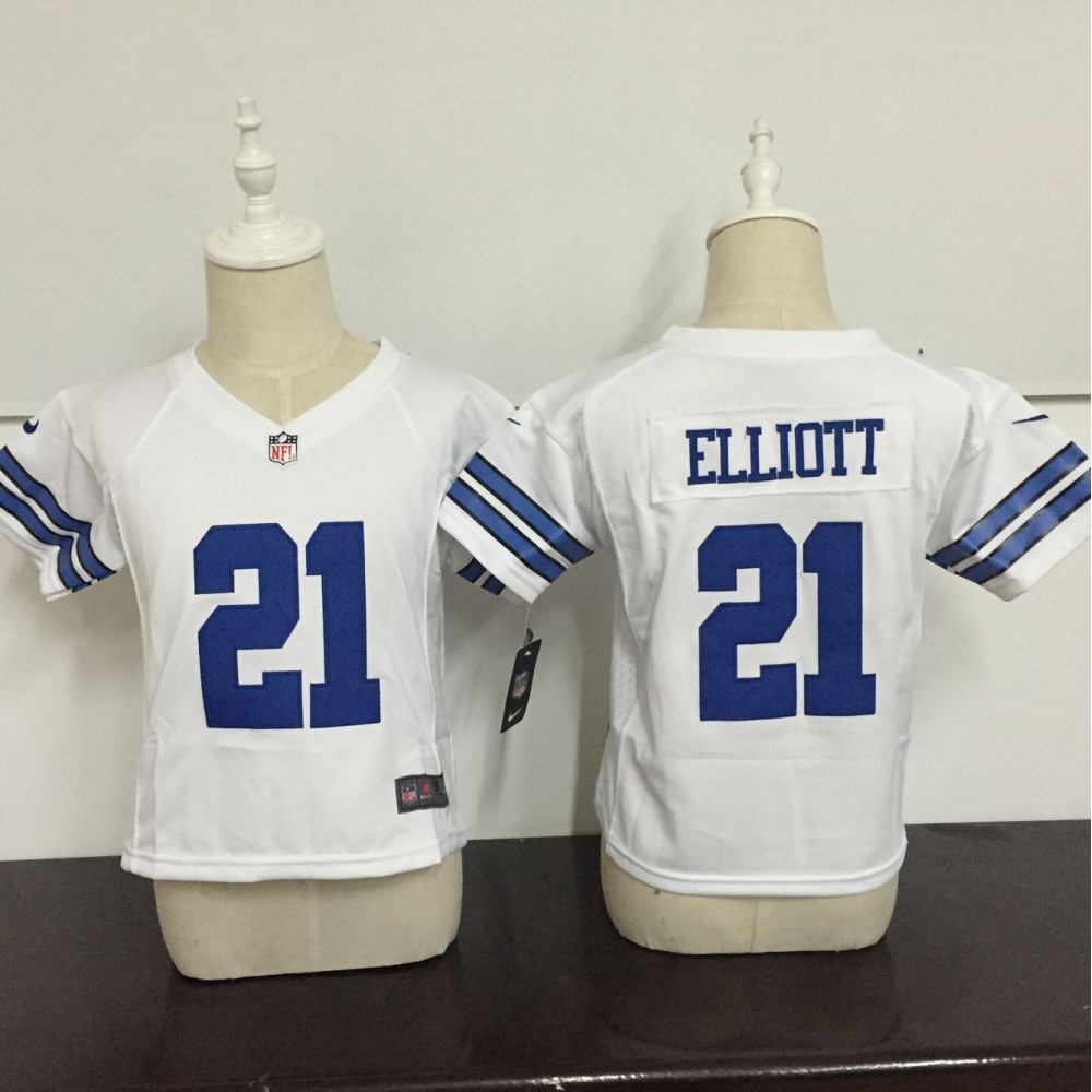 ToddlerDallas Cowboys #21 Ezekiel Elliott White Stitched NFL Jersey