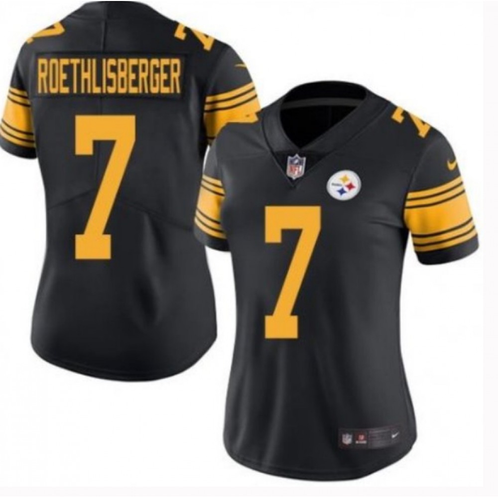 Women's Pittsburgh Steelers #7 Ben Roethlisberger Black Vapor Untouchable Limited Stitched NFL Jersey(Run Small)