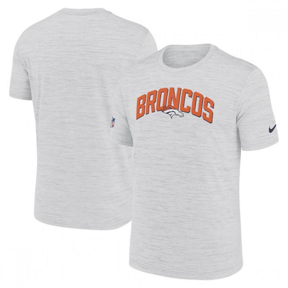 Men'sDenver Broncos White Sideline Velocity Stack Performance T-Shirt