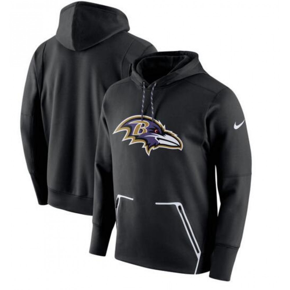 Men'sBaltimore Ravens Black Champ Drive Vapor Speed Pullover Hoodie