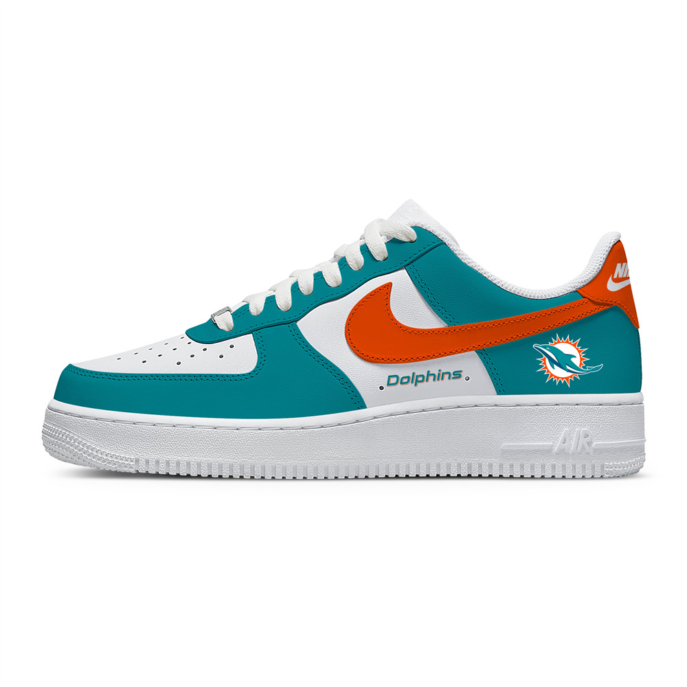 Unisex Nike x NFL Miami Dolphins Custom Air Force 1 Low Team Sneakers
