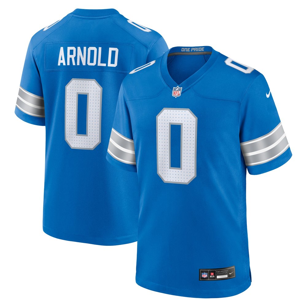 Men's Detroit Lions Terrion ArnoldBlue 2024 NFL Draft First Round Pick Player Game Jersey