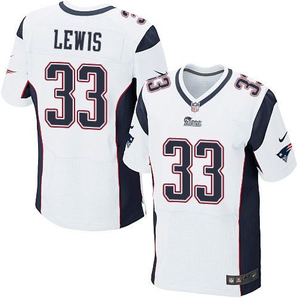 Patriots #33 Dion Lewis White Men's Stitched NFL Elite Jersey