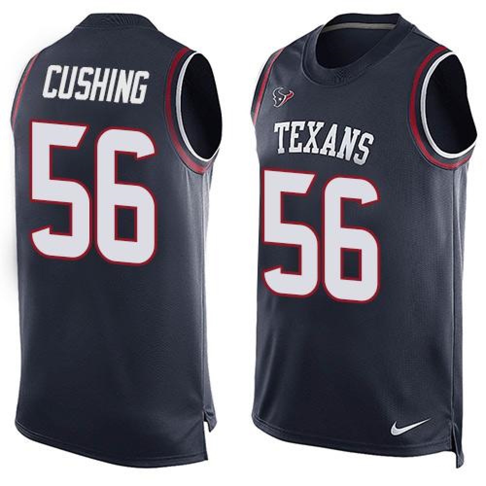 Texans #56 Brian Cushing Navy Blue Team Color Men's Stitched NFL Limited Tank Top Jersey