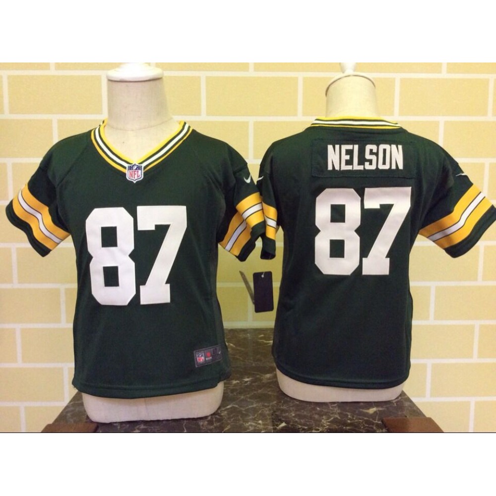 ToddlerGreen Bay Packers #87 Jordy Nelson Green Stitched NFL Jersey