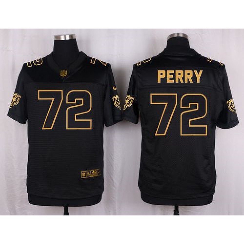 Bears #72 William Perry Black Men's Stitched NFL Elite Pro Line Gold Collection Jersey