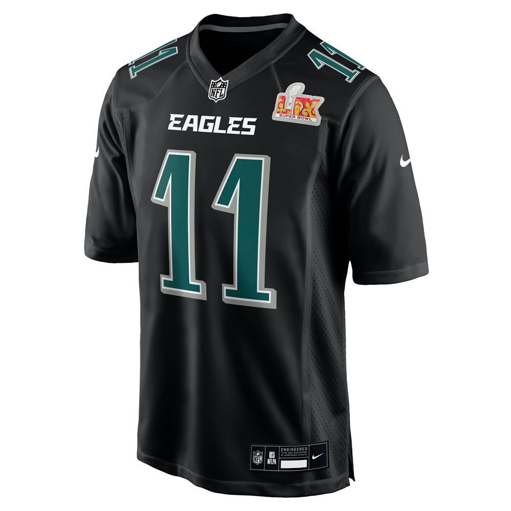 🔥Combo Sale - Philadelphia Eagles A.J. Brown Nike Carbon Black Super Bowl LIX Game Jersey & Air Force 1 Low Team Sneakers