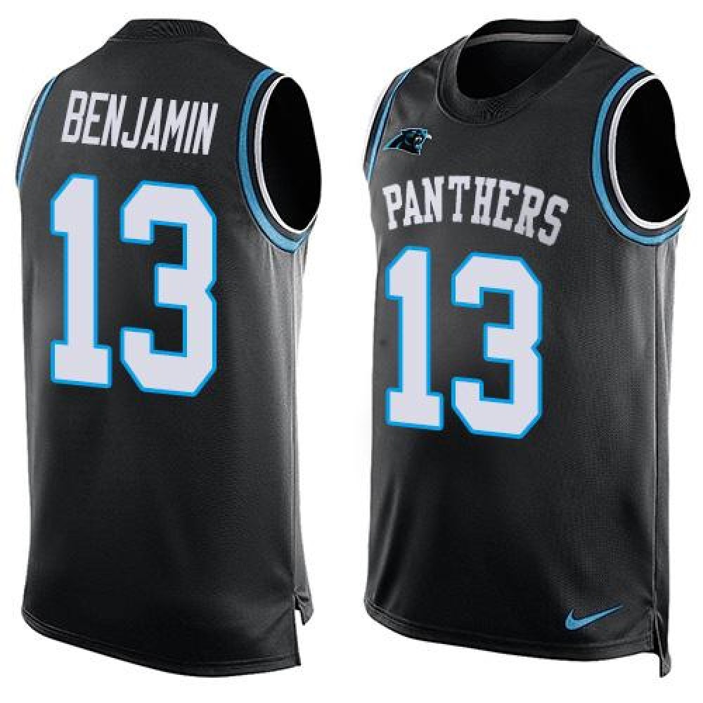 Panthers #13 Kelvin Benjamin Black Team Color Men's Stitched NFL Limited Tank Top Jersey
