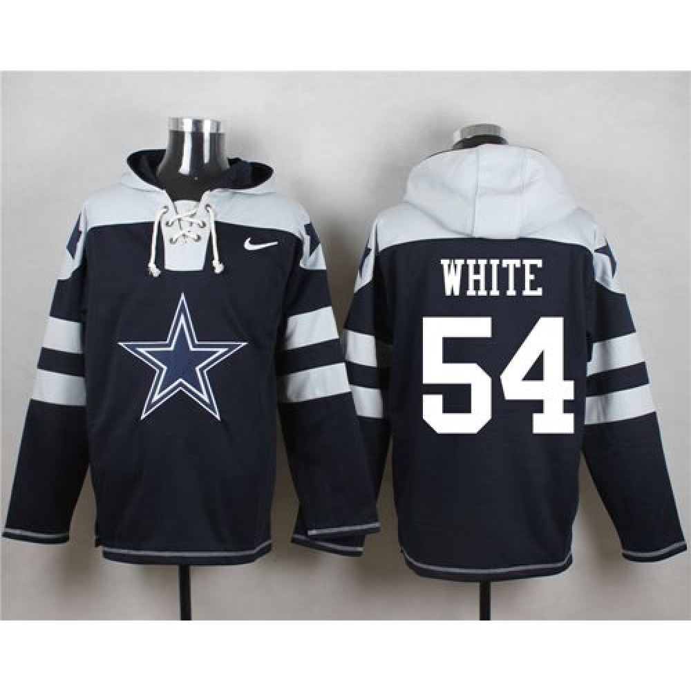 Cowboys #54 Randy White Navy Blue Player Pullover NFL Hoodie