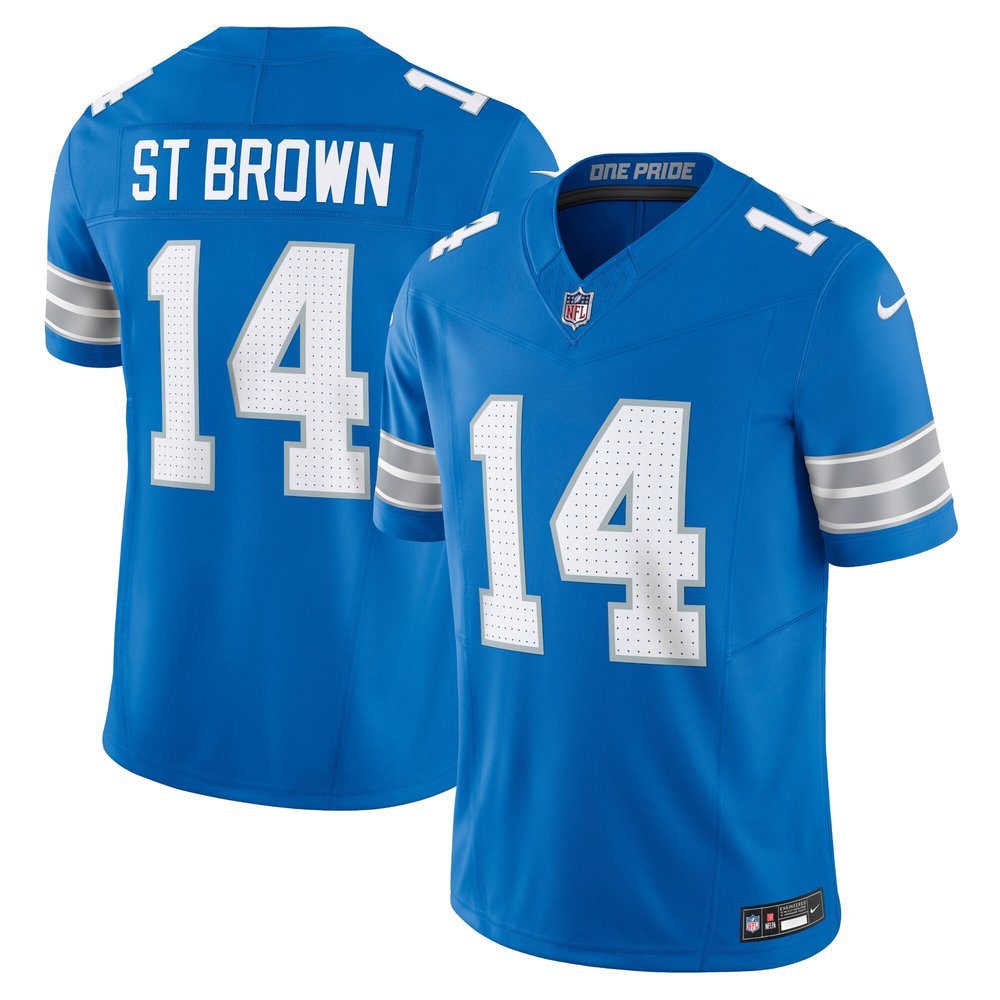 Men's Detroit Lions #14 Amon-Ra St. BrownBlue Vapor F.U.S.E. Limited Jersey