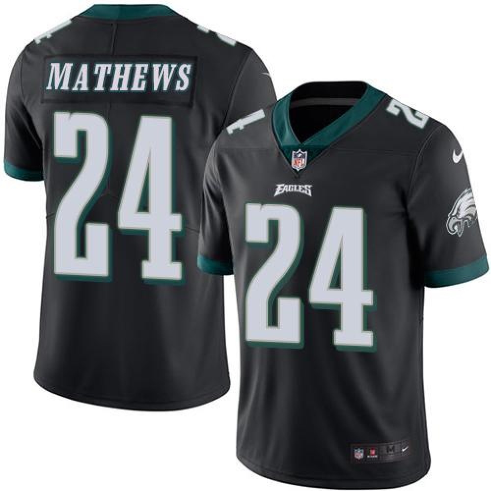 Eagles #24 Ryan Mathews Black Men's Stitched NFL Limited Rush Jersey