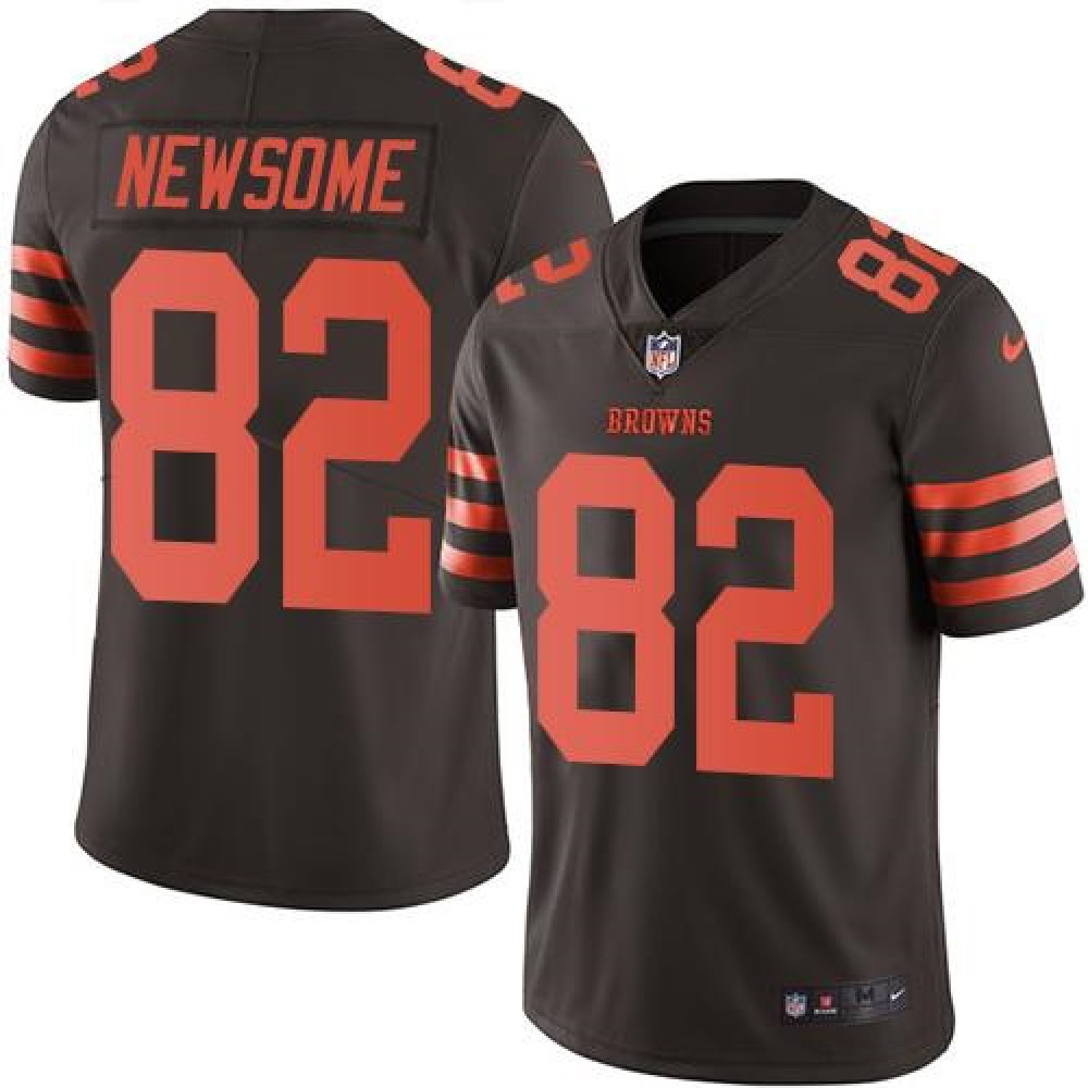 Browns #82 Ozzie Newsome Brown Men's Stitched NFL Limited Rush Jersey