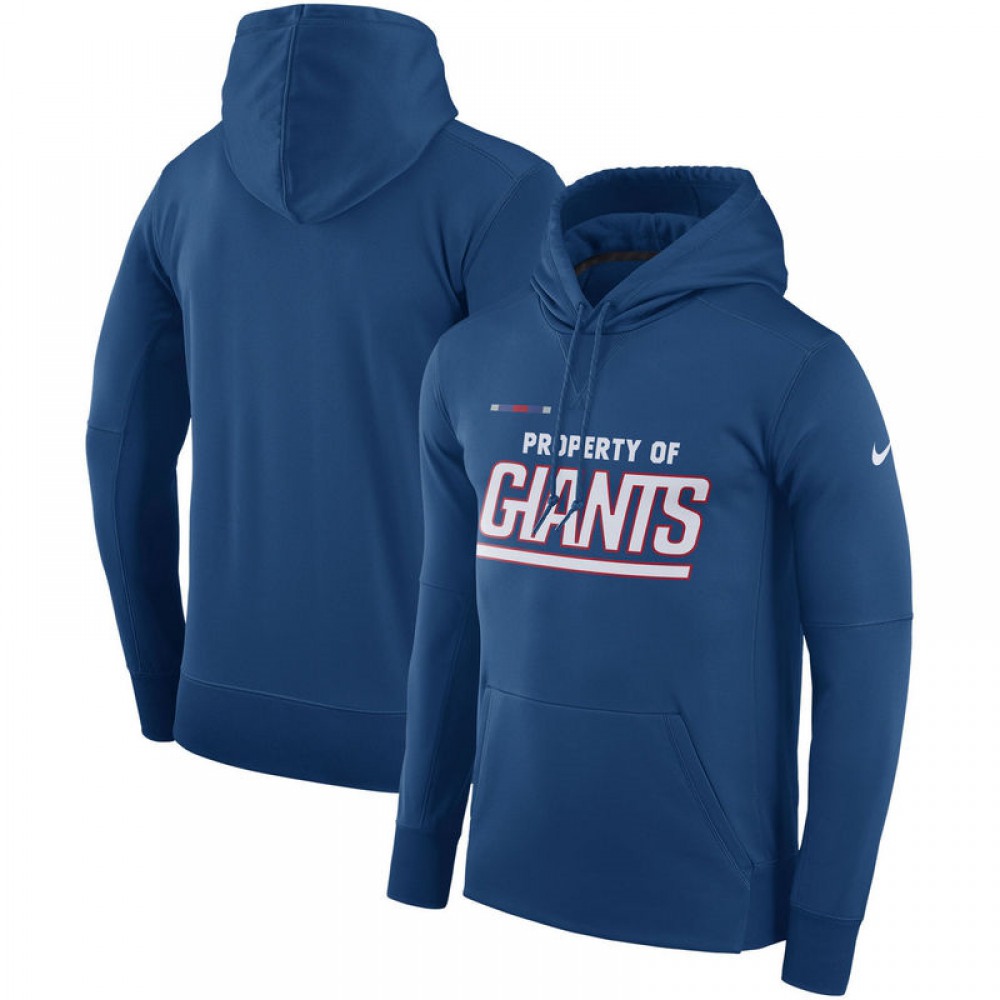 Men's New York GiantsRoyal Sideline Property Of Performance Pullover Hoodie