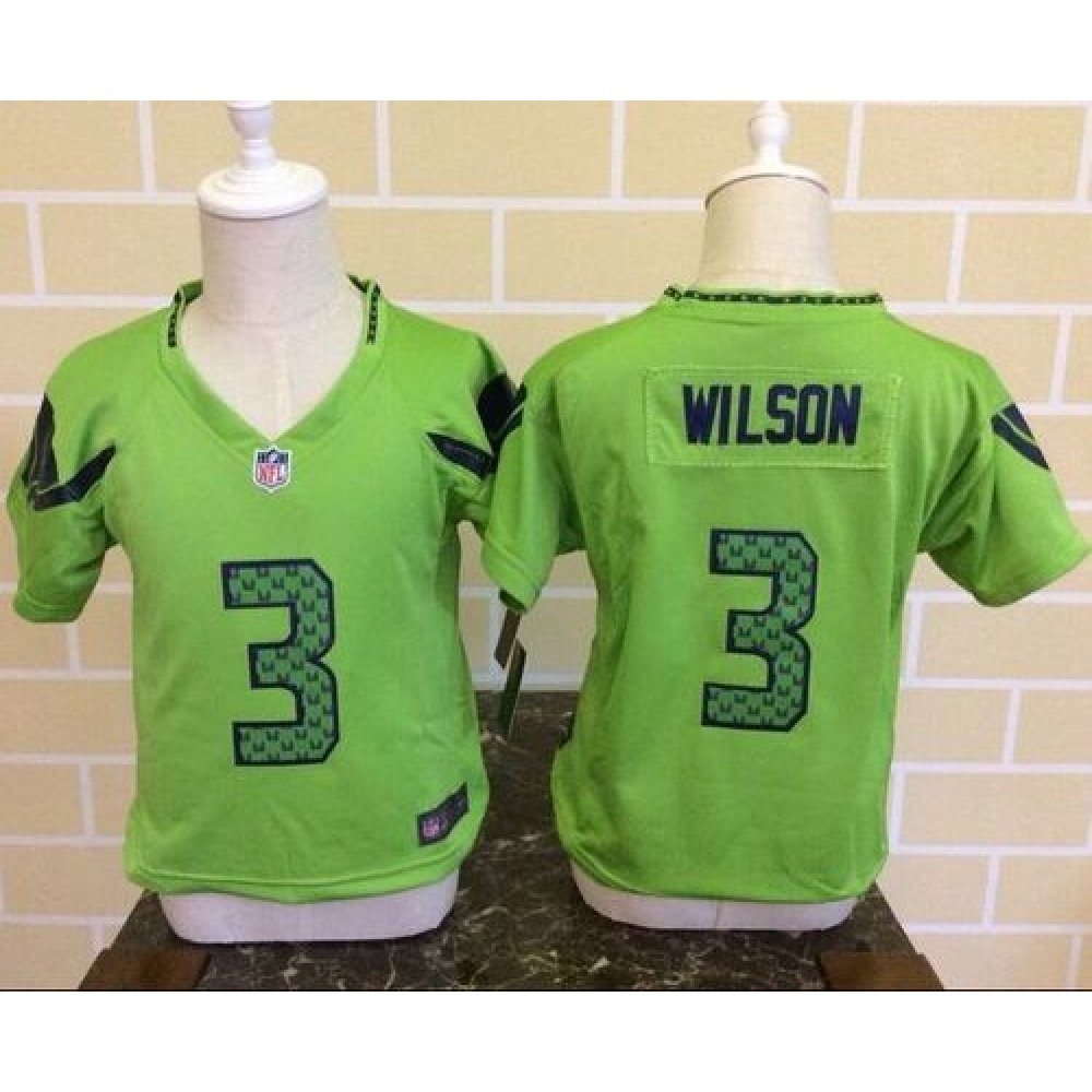 ToddlerSeahawks #3 Russell Wilson Green Alternate Stitched NFL Elite Jersey