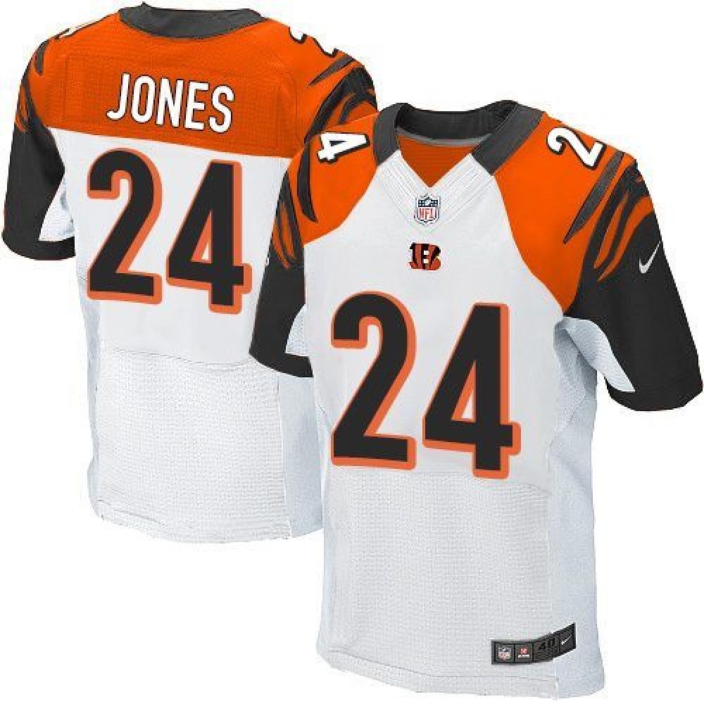Bengals #24 Adam Jones White Men's Stitched NFL Elite Jersey