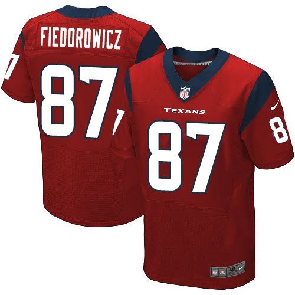 Texans #87 C.J. Fiedorowicz Red Alternate Men's Stitched NFL Elite Jersey